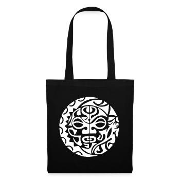 Crâne de Polynésie (blanc) - Sac en tissu - noir - Devant