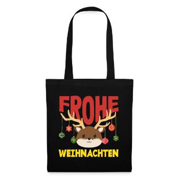 Merry Christmas Corgi with Santa Hat - Tote Bag - black - Front