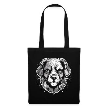 Hund - Stoffbeutel - Schwarz - Vorne