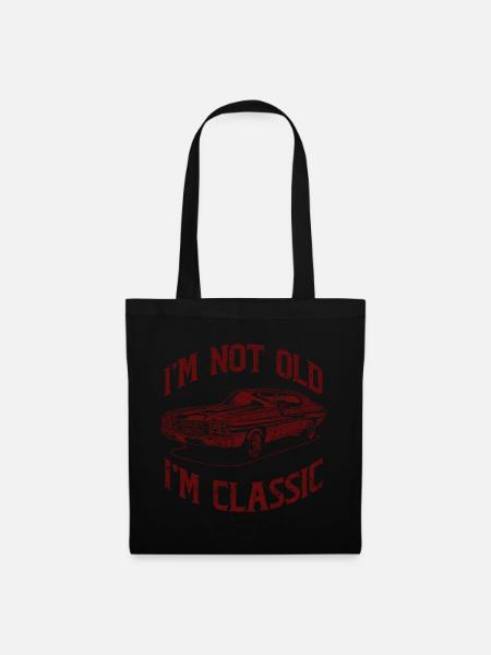 No soy mayor, soy de coches clásicos - Bolsa de tela - negro
