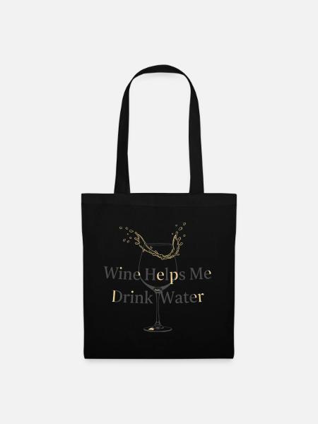 Wein-Wasser-Logik - Stoffbeutel - Schwarz