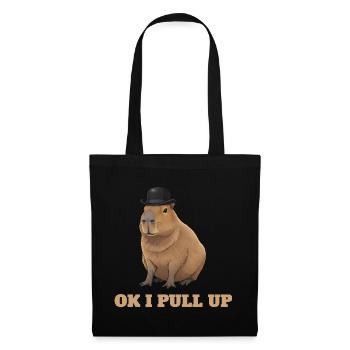 Ok je m’arrête - humour de mème capybara - Sac en tissu - noir - Devant