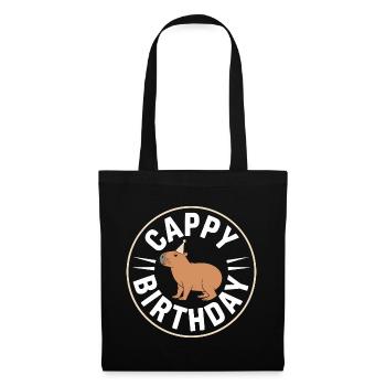 Capybara Anniversaire Cappy Anniversaire Drôle de capy - Sac en tissu - noir - Devant