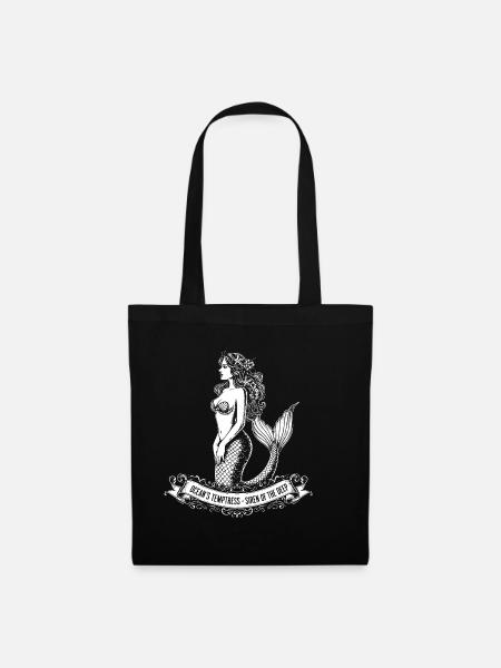 Belle illustration de silhouette de sirène - Sac en tissu - noir