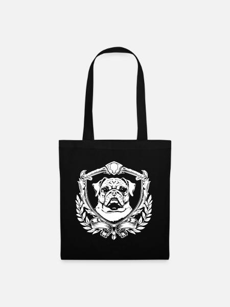 Bulldog Wappen mit Lorbeer - Stoffbeutel - Schwarz