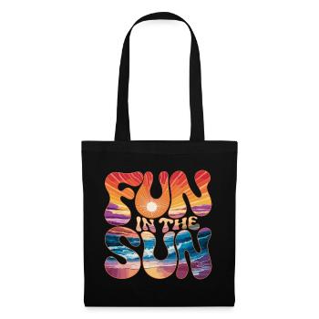  Fun In The Sun Retro Sommer Strand Urlaub Sonne - Stoffbeutel - Schwarz - Vorne