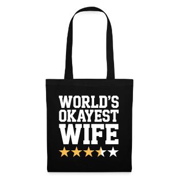 World's Okayest Wife Tee - Tote Bag - black - Front