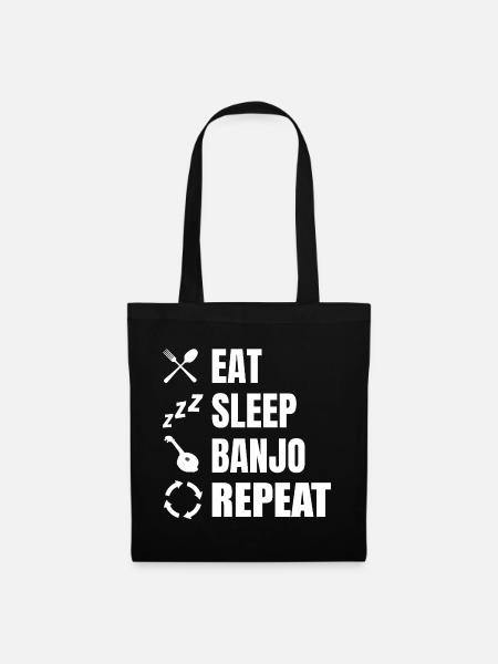 Eat Sleep Banjo Repeat - Stoffbeutel - Schwarz
