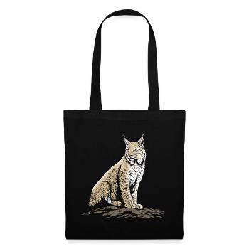 Lynx Rock Portrait Wildcat Nature - Sac en tissu - noir - Devant