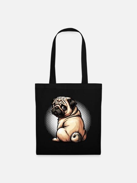 Mops Möpse Mopsbesitzer Mopsliebhaber Mopshalter - Stoffbeutel - Schwarz