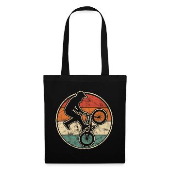 BMX Biker Trick Grafik Im Vintage Stil - Stoffbeutel - Schwarz - Vorne