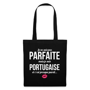 Je Ne Suis Pas Parfaite Mais Je Suis Portugaise... - Sac en tissu - noir - Devant