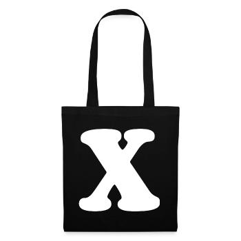 Großes X Stil-Print | Buchstabe X | X Logo - Stoffbeutel - Schwarz - Vorne