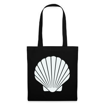 Geometrische Muschelkunst - Stoffbeutel - Schwarz - Vorne