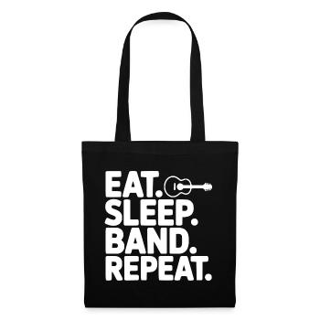 Mange. Dors. Band. Répétez. - Sac en tissu - noir - Devant