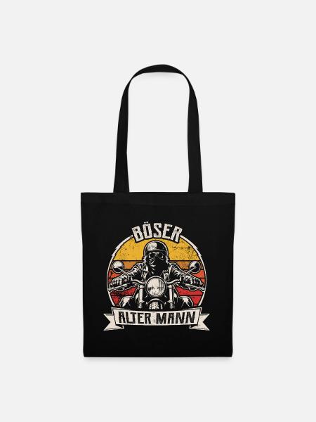 Böser alter Mann | Retro Biker Spruch | Motorrad - Stoffbeutel - Schwarz