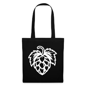 Hopfen Gerste Symbol - Stoffbeutel - Schwarz - Vorne