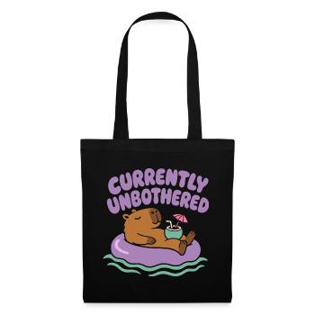 Currently Unbothered – Entspanntes Capybara - Stoffbeutel - Schwarz - Vorne