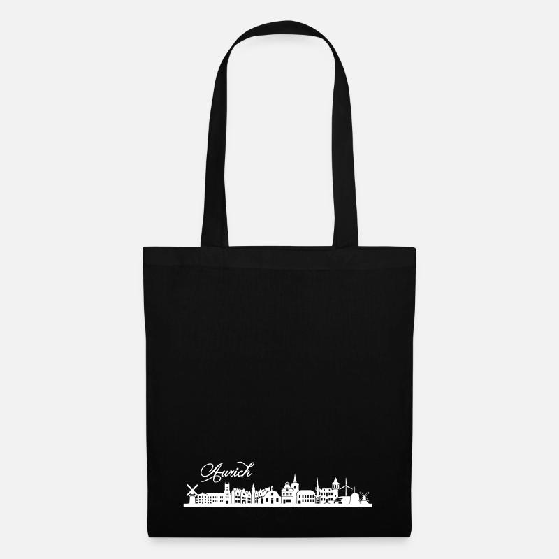 Auricher Skyline - Stoffbeutel - Schwarz
