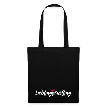Lieblingszwilling bester Zwilling Sprüche Geschenk - Stoffbeutel - Schwarz - Vorne