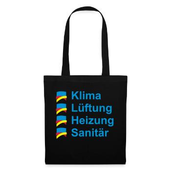 Klima Lüftung Heizung Sanitär - Stoffbeutel - Schwarz - Vorne