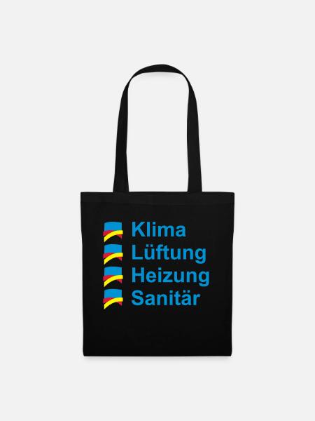 Klima Lüftung Heizung Sanitär - Stoffbeutel - Schwarz