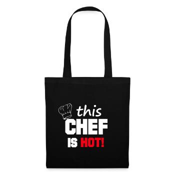 Chef est chef cuisine Chef chaud hôtel gastronomie - Sac en tissu - noir - Devant
