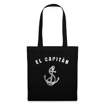 El Capitán Geschenk Kapitän Boot Schiff Anker - Stoffbeutel - Schwarz - Vorne