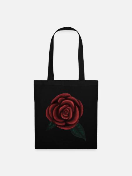 Eine Rose - Stoffbeutel - Schwarz