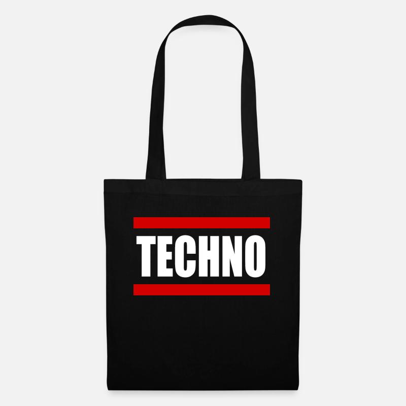 Techno Rave Music - Tote Bag - black