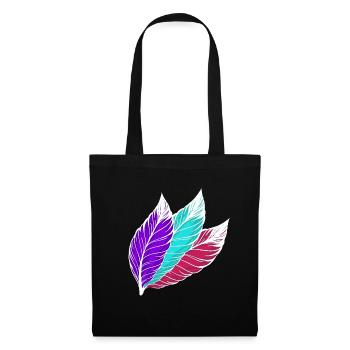 Feathers colorful white - Tote Bag - black - Front
