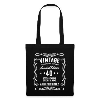 40th birthday 40 years vintage gift - Tote Bag - black - Front