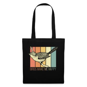 Oiseau - Sac en tissu - noir - Devant