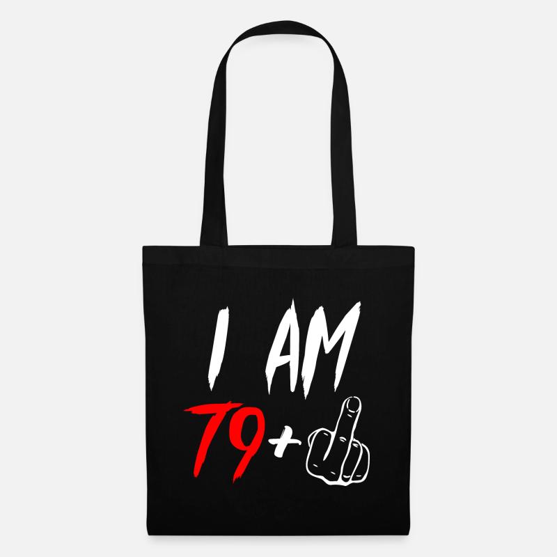 80. Geburtstag Mittelfinger 80 Jahre Geschenk - Stoffbeutel - Schwarz