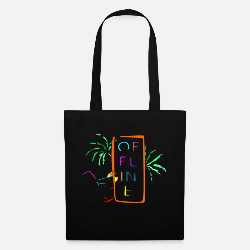 hors ligne multicolore - Sac en tissu - noir