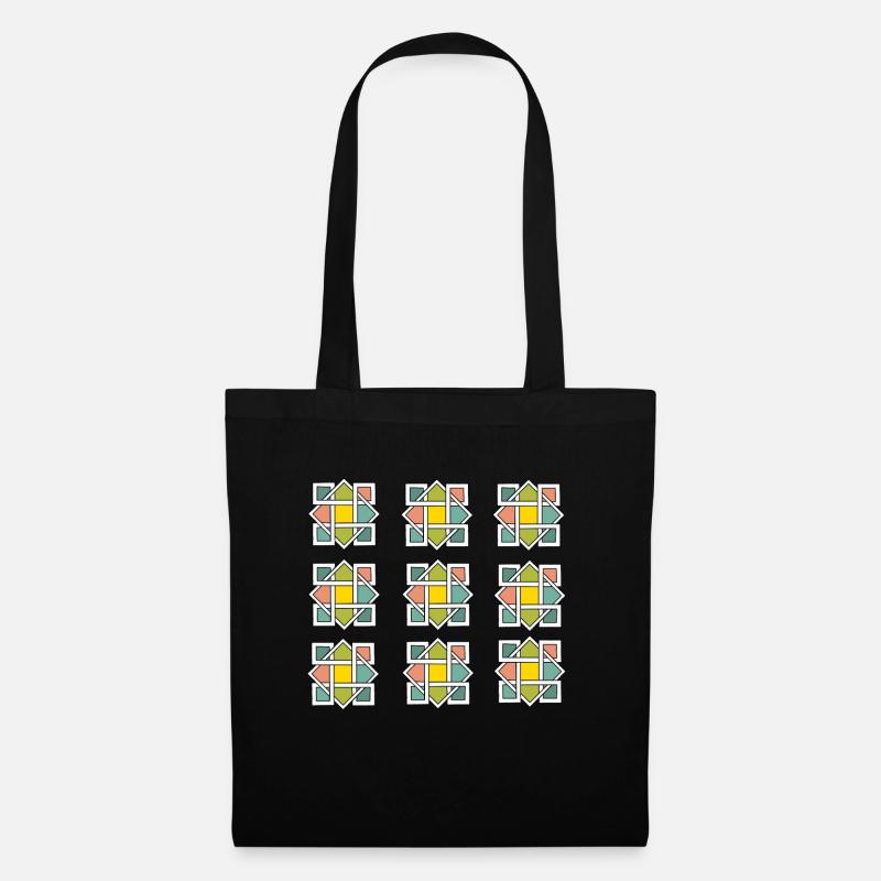 Geometrische Muster, Farbe - Stoffbeutel - Schwarz