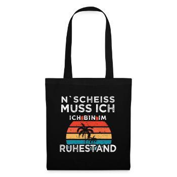 Rentner Ruhestand Opa Rente Geschenk - Stoffbeutel - Schwarz - Vorne