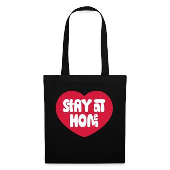 Stay At Home Heart - Tote Bag - black - Front