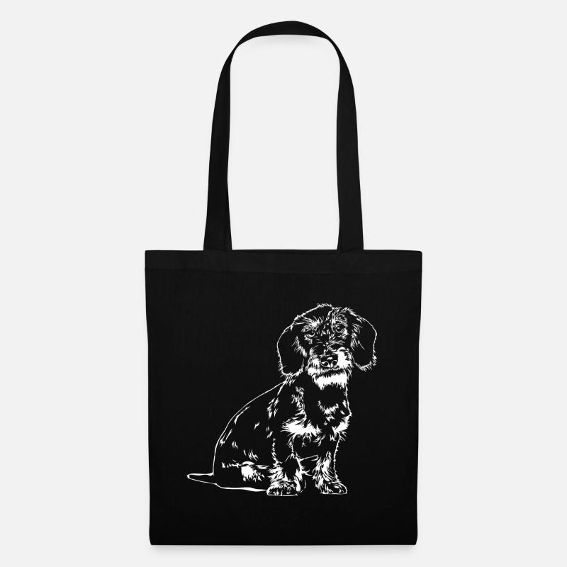 RAUHAARDACKEL Rauhaarteckel Jagdhund Wilsigns - Stoffbeutel - Schwarz