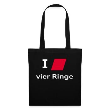 I liebe vier Ringe - Stoffbeutel - Schwarz - Vorne