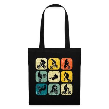 Retro BMX Mountainbike grunge look - Stoffbeutel - Schwarz - Vorne