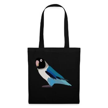 Perroquet noir bleu - Sac en tissu - noir - Devant