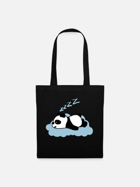 Sleepy panda - Tote Bag - black