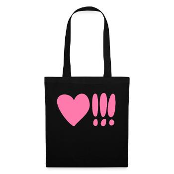 Heart with Exclamation Mark Pink - Tote Bag - black - Front