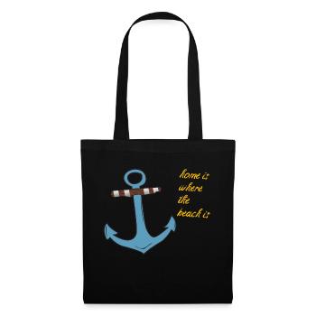 Anker Home is where the beach is - Tote Bag - black - Front