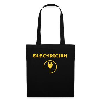 Electrician Elektriker Elektroinstallateur Strom - Stoffbeutel - Schwarz - Vorne