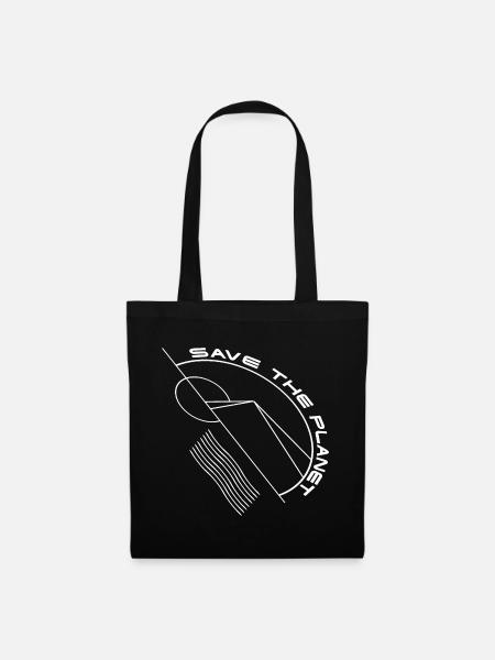 Save the Planet Design - Stoffbeutel - Schwarz