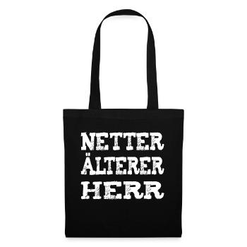 Netter älterer Herr Design - Stoffbeutel - Schwarz - Vorne