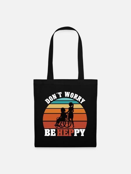 Heilerziehungspflegerin HEP Vintage Retro Geschenk - Stoffbeutel - Schwarz