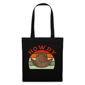 Howdy Space Cowboy Rodeo Western Country Southern - Stoffbeutel - Schwarz - Vorne